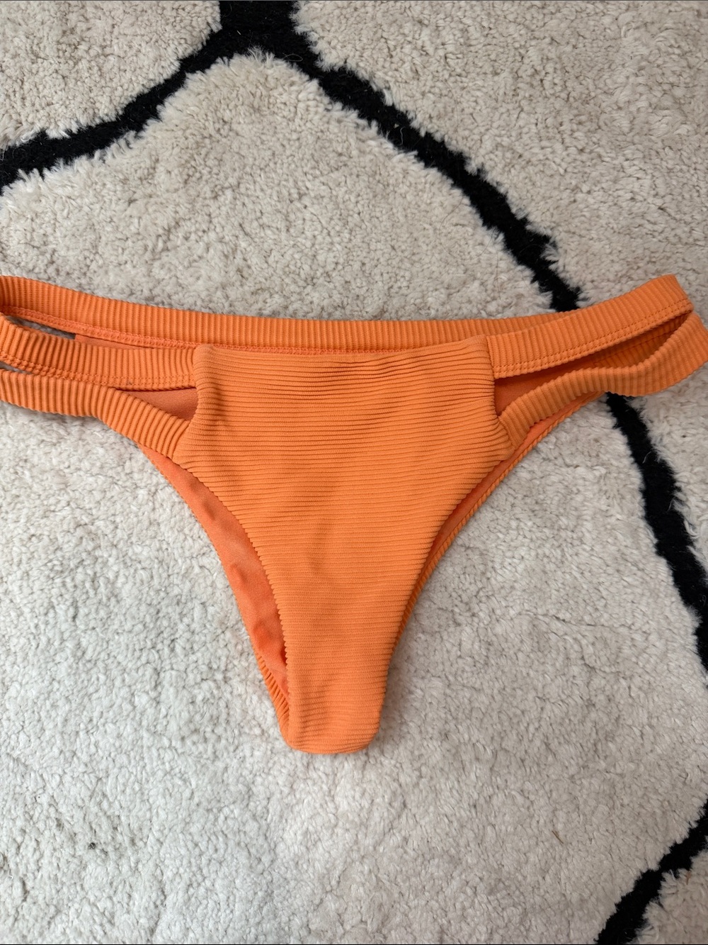 Billabong Orange Ribbed Cutout Bikini Bottom